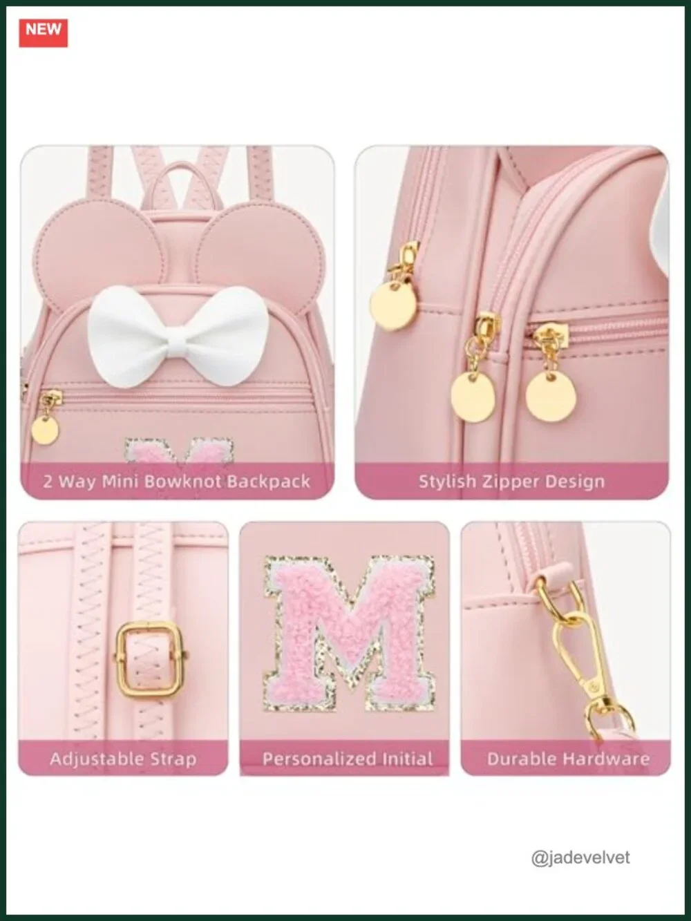 Mini Backpack Purse for Girls Toddler Kids Initial Crossbody Bag Faux Leather